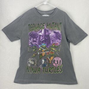 Teenage Mutant Ninja Turtles Graphic Shirt Adult Large Gray Short Sleeve